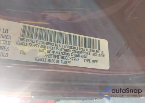 2016 Ram Promaster City Tradesman Slt from USA, damaged, VIN ZFBERFBT9G6C67768